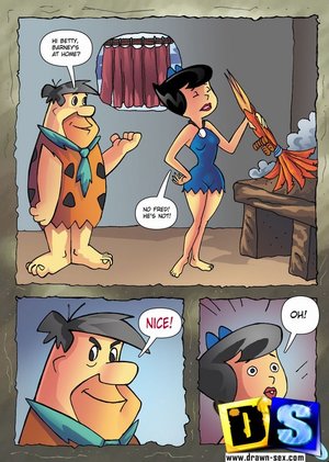 Cartoon sex comics. Flintstones adultery.