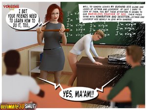 Redhead teacher huge tits