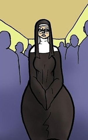 Big-assed nun spends time with black men