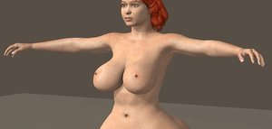 Redhead shows off her extremely curvaceous body