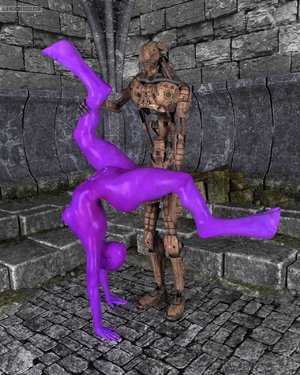 Flexible purple slut’s playtime with devious alien
