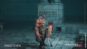Huge ancient monster fucks tight redhead