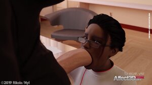 Black nurse helps futanari patient