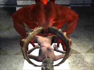 Ancient monster takes innocent girls virginity