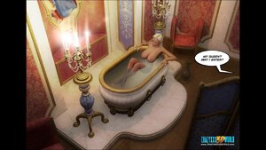 Goddess enjoy lesbian threesome in bathtub