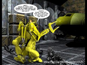 3D Comic: Busty chick enjoys drilled by horny aliens