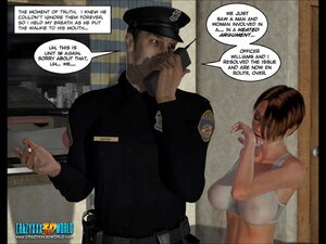 Toon busty chick gets drilled hard by two horny cops