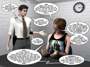Man's discussion with chesty office girl