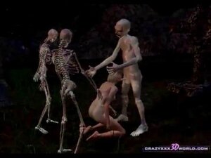Skeletons lust after young gal