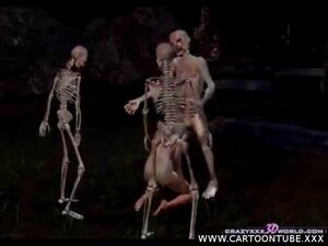 Blonde gives it up to skeleton