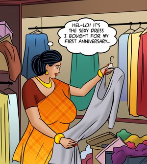 Big tits Indian MILF tries on clothes found in wardrobe